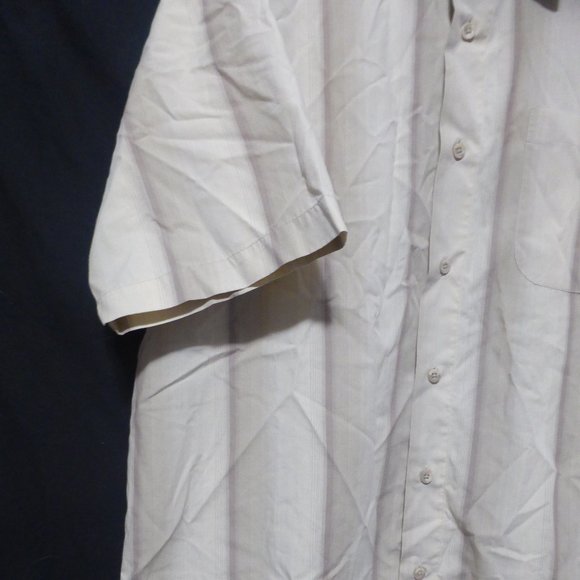 VAN HEUSEN, large, striped short sleeve button down shirt with pocket, GUC - Picture 6 of 13